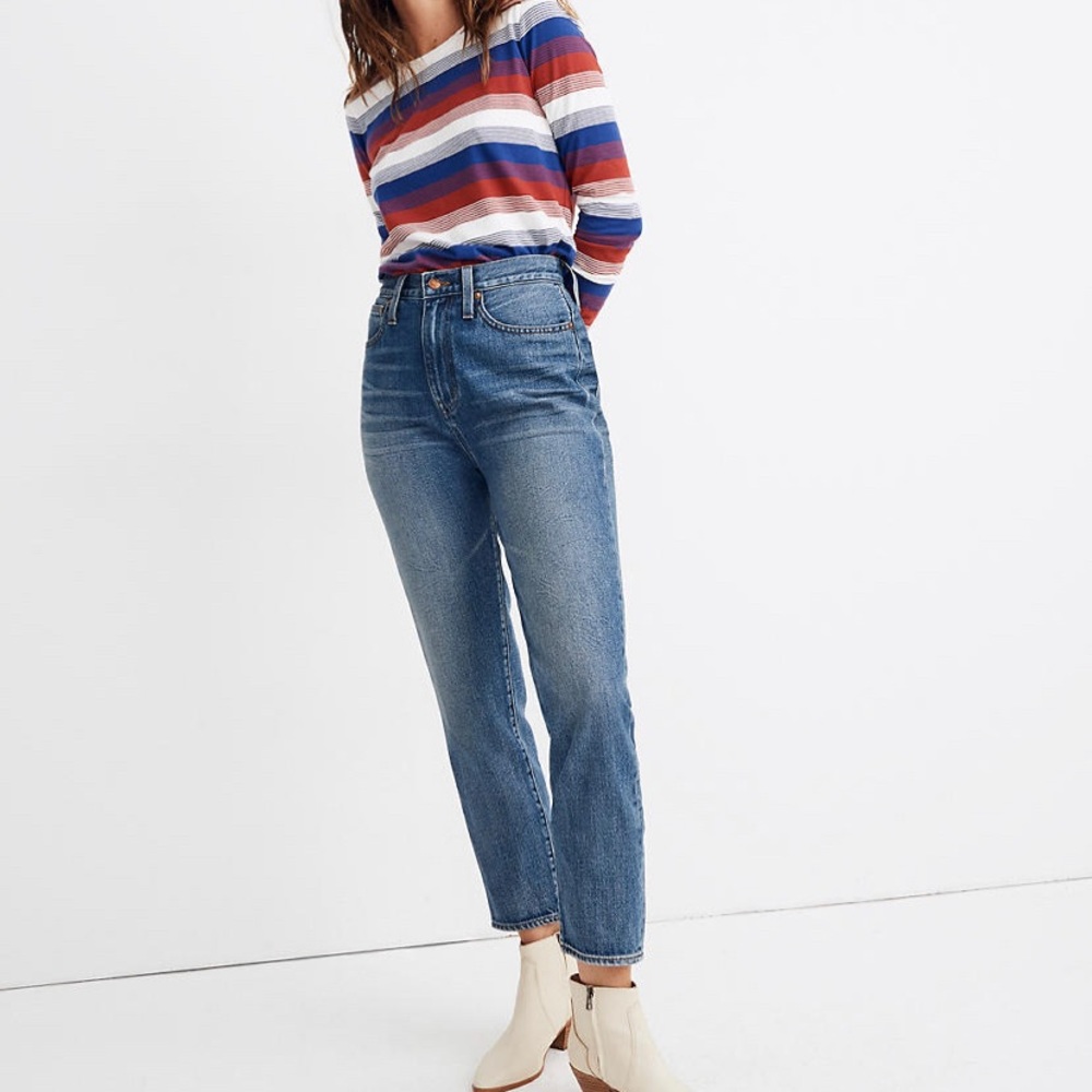 Madewell tall momjean in downey wash